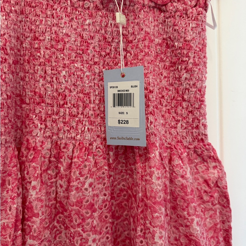 Sail to Sable Ruffled Pink Smocked Dress - Picture 3 of 4
